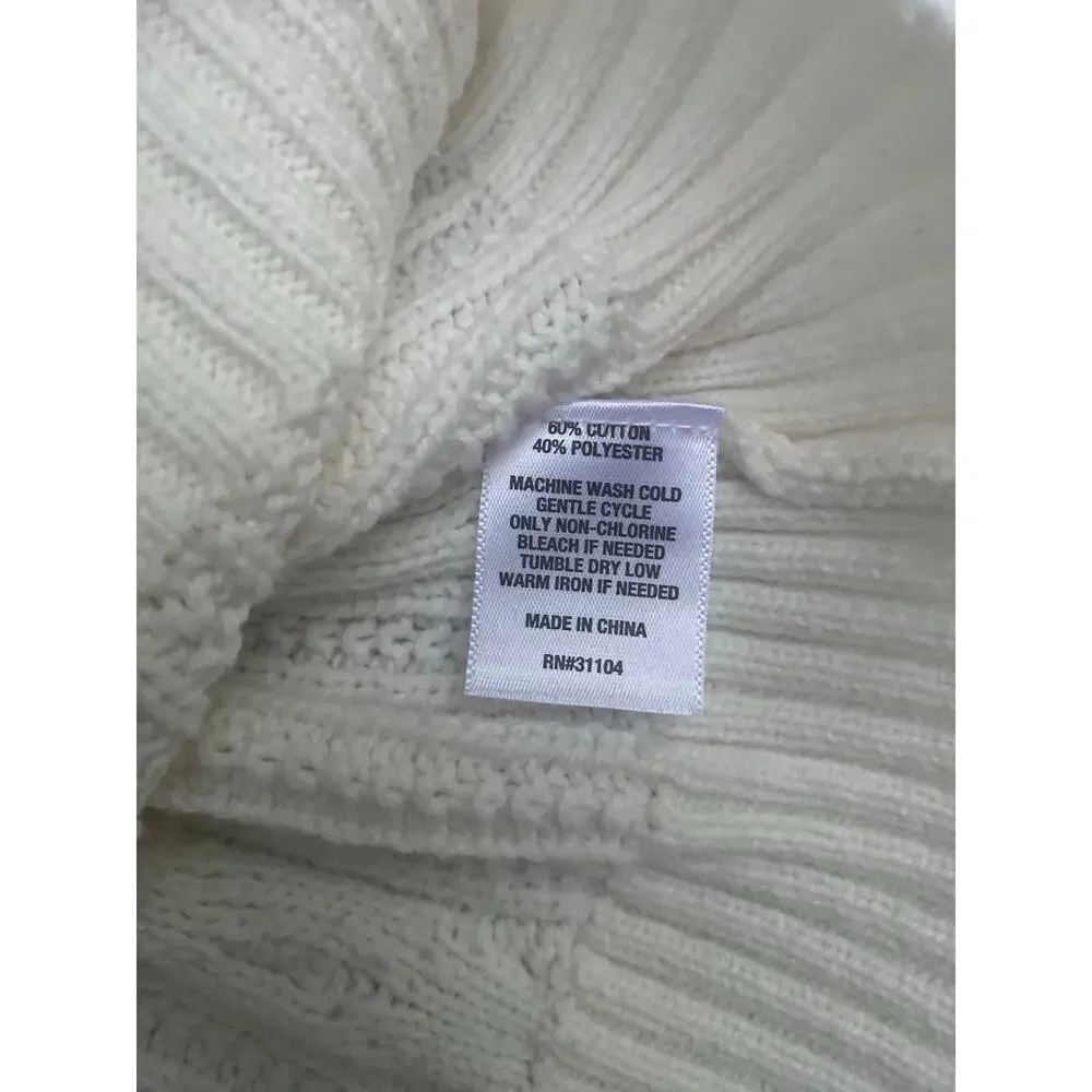 Chaps Women’s Fair Isle Sweater Large Cream Pink Red Cable Knit Nordic Winter - Picture 3 of 7